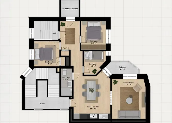 דירה Shield 3 - 3 Bedroom With Balcony In