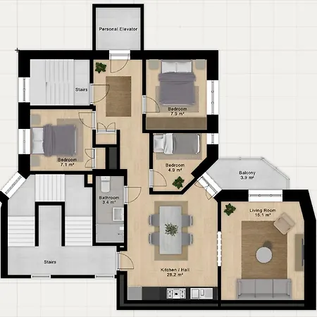 Daire Shield 3 - 3 Bedroom With Balcony In